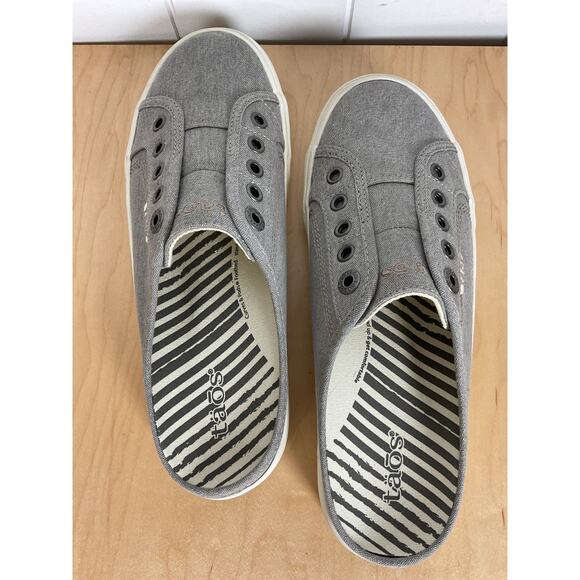 Taos Women's Footwear EZ Soul Canvas Slip On Sneakers in Gray Size 7.5 - Picture 6 of 10